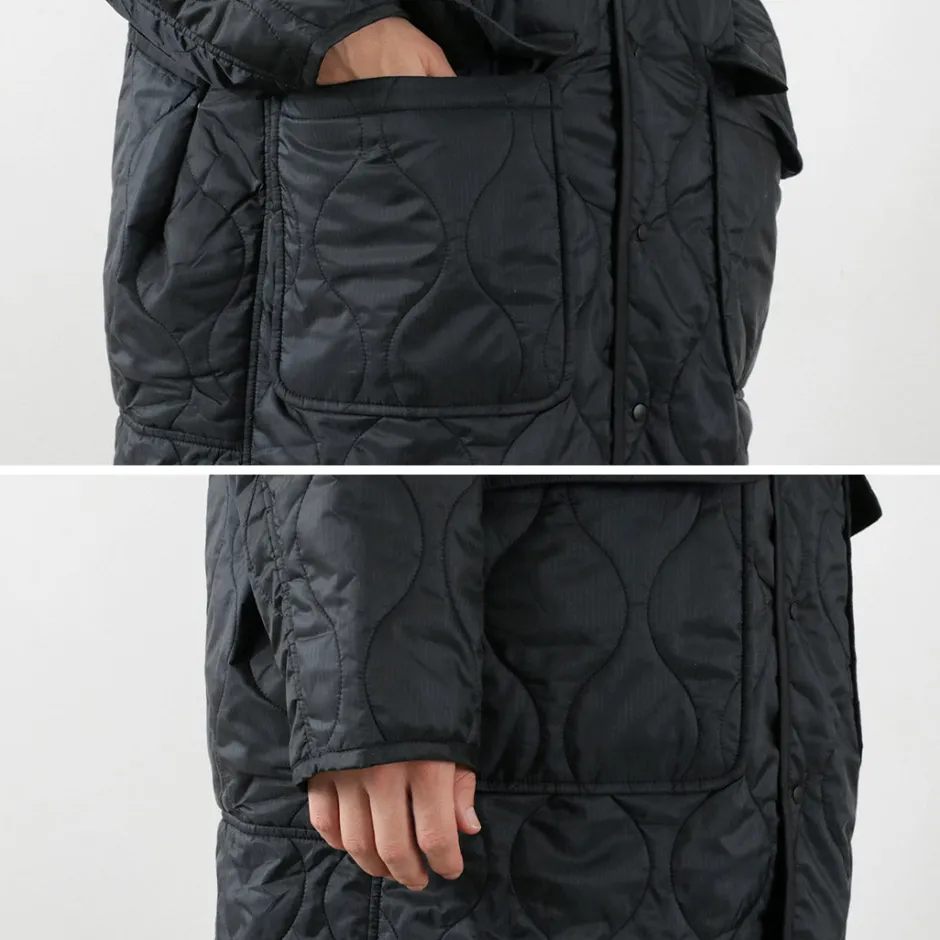 Coats^REMI RELIEF / Nylon Rip Gourd Quilted Coat Hoodie