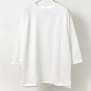 T-Shirts^ROCOCO / Hemmed Jersey Cotton Crew Neck Cut & Sew