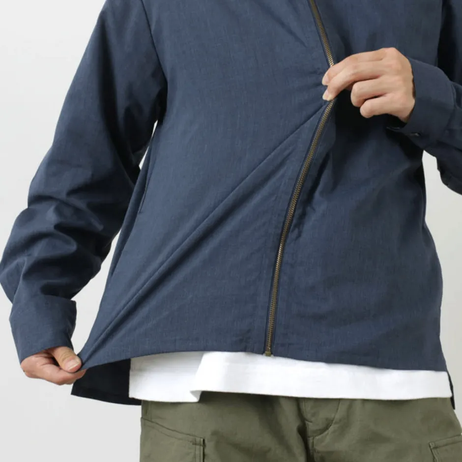 Cardigans^ROCOCO / Polylammy Coolmax stretch collarless shirt cardigan