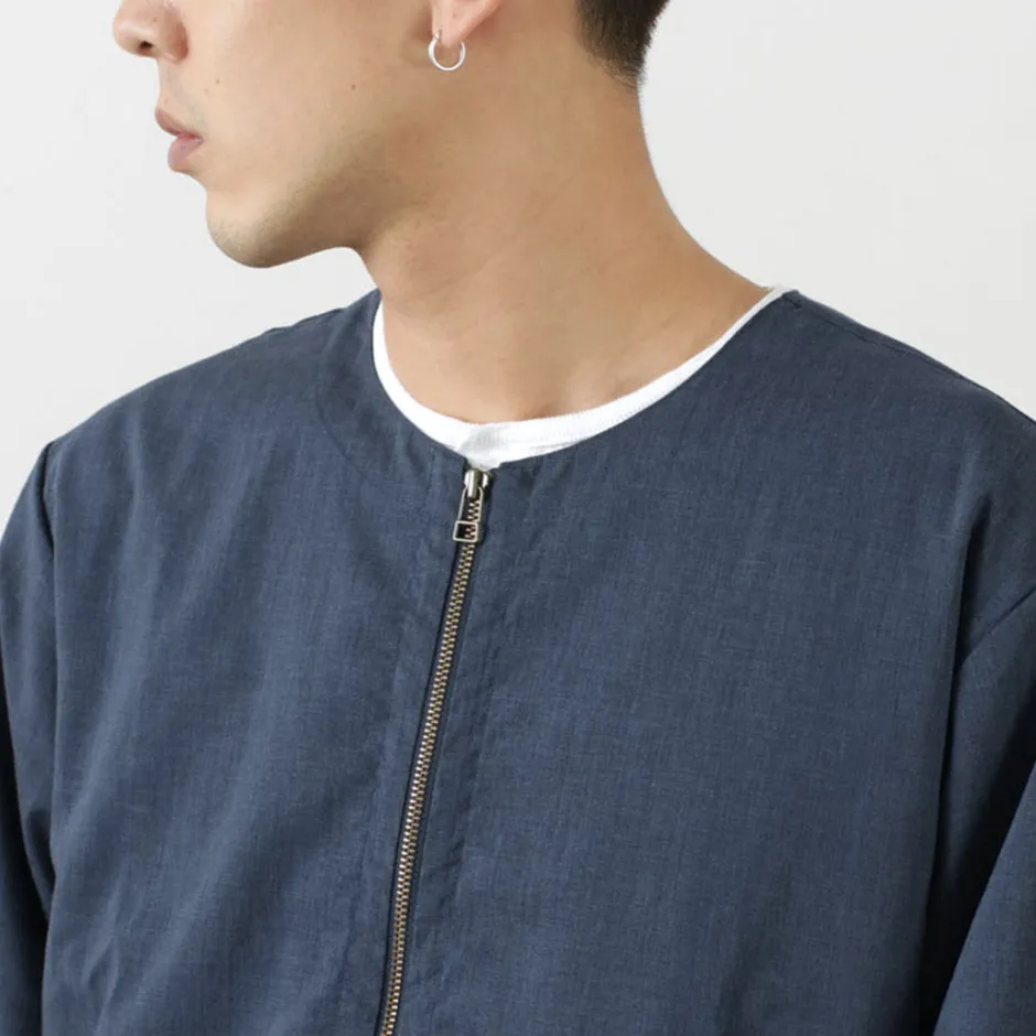 Cardigans^ROCOCO / Polylammy Coolmax stretch collarless shirt cardigan