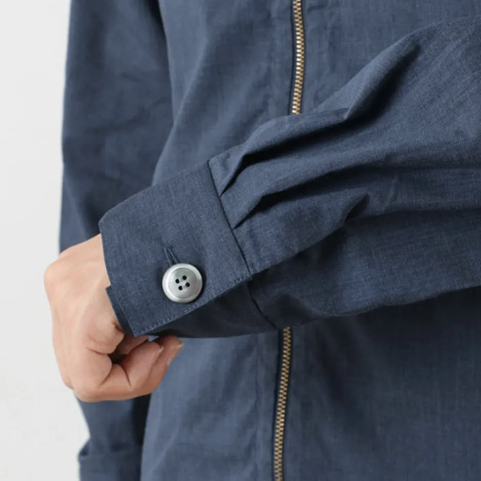 Cardigans^ROCOCO / Polylammy Coolmax stretch collarless shirt cardigan