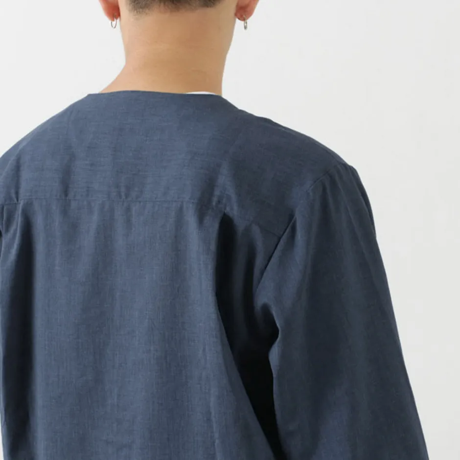 Cardigans^ROCOCO / Polylammy Coolmax stretch collarless shirt cardigan