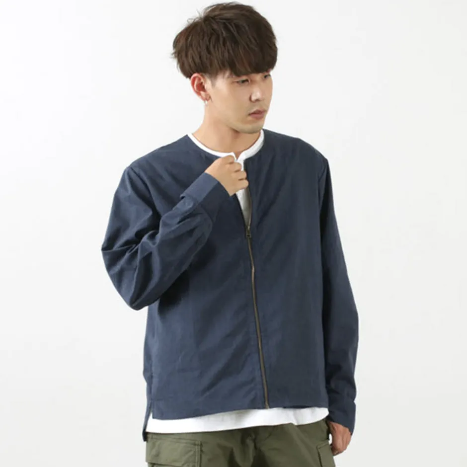 Cardigans^ROCOCO / Polylammy Coolmax stretch collarless shirt cardigan
