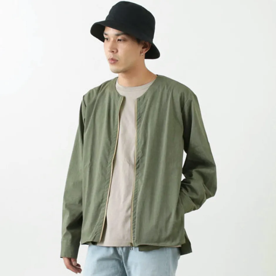 Cardigans^ROCOCO / Polylammy Coolmax stretch collarless shirt cardigan