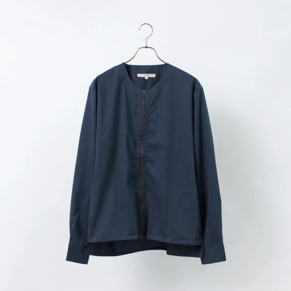 Cardigans^ROCOCO / Polylammy Coolmax stretch collarless shirt cardigan