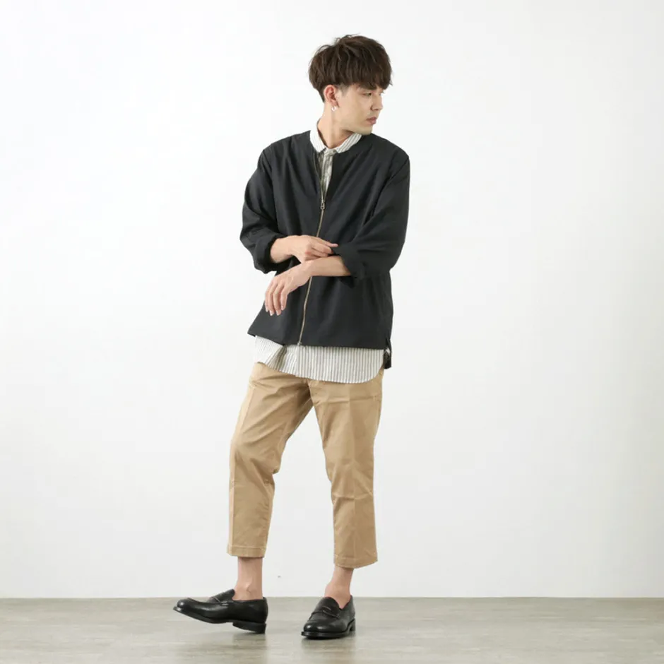 Cardigans^ROCOCO / Polylammy Coolmax stretch collarless shirt cardigan