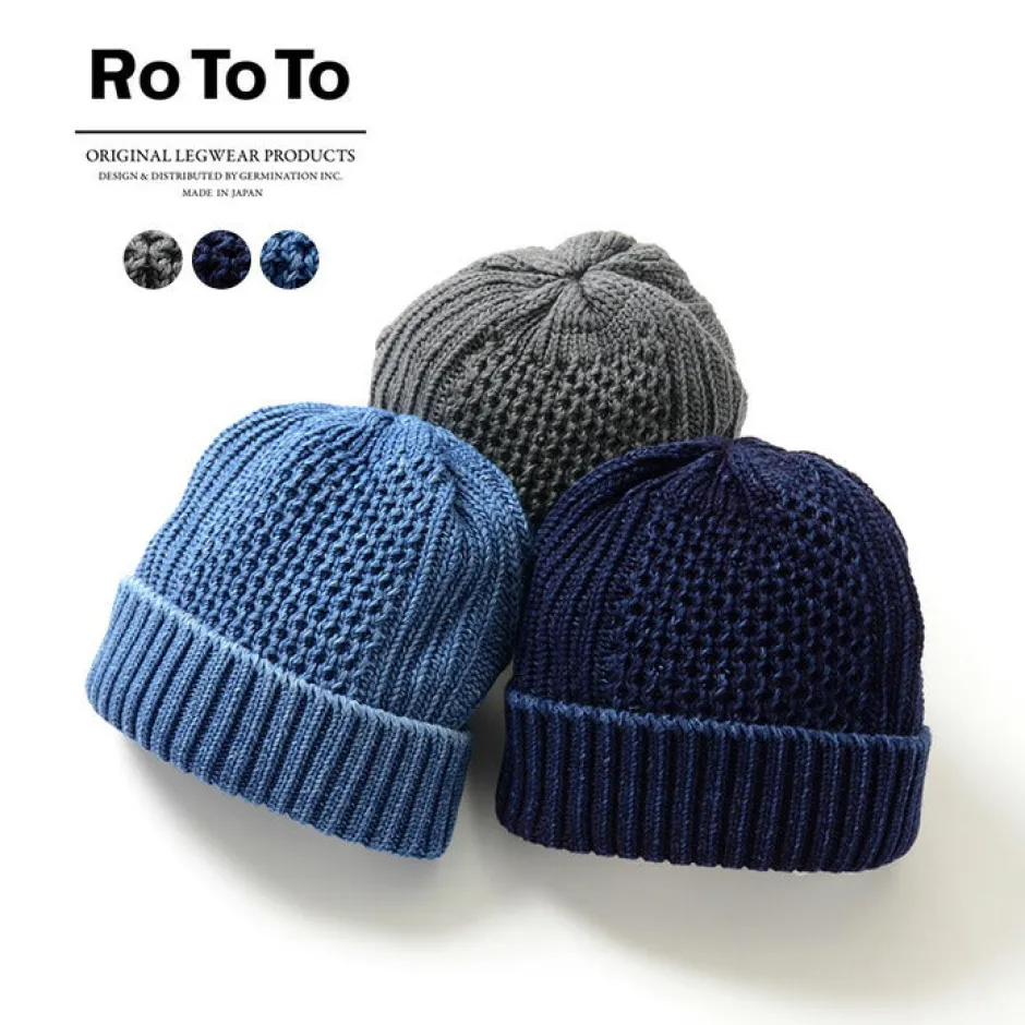 Hats^ROTOTO / Aran Cable Indigo Wax Cap