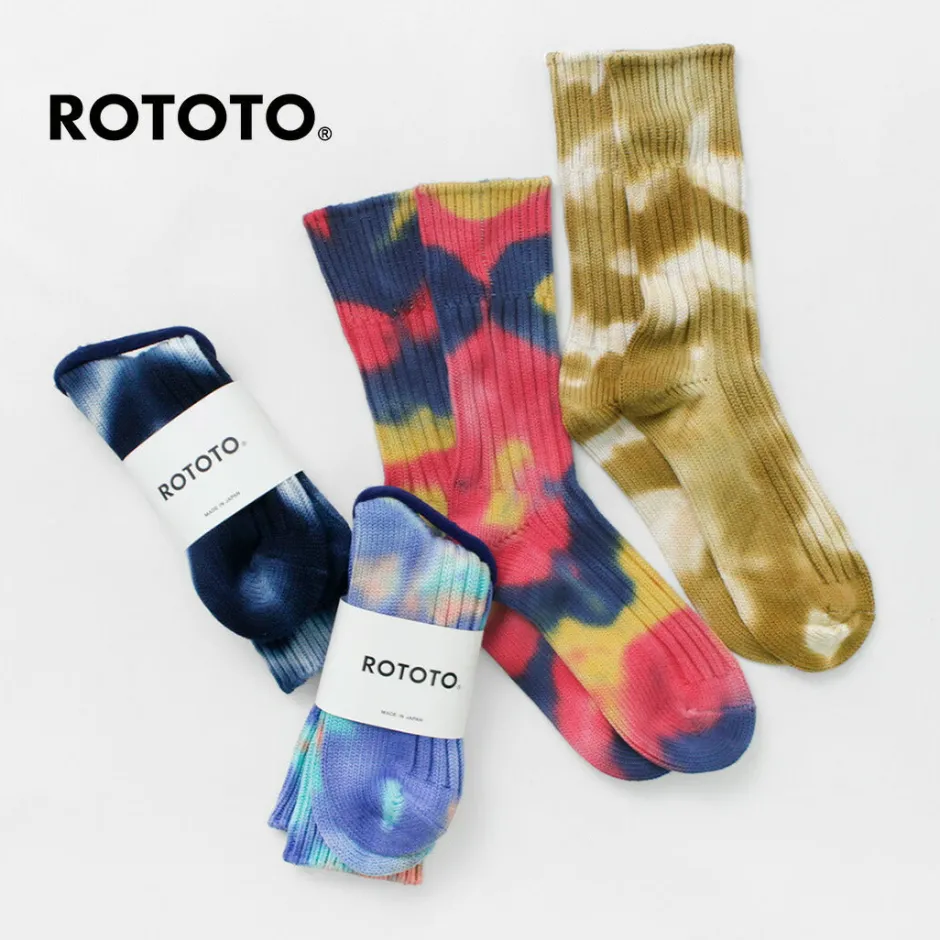 Socks^ROTOTO / Chunky rib crew socks Tie-dye