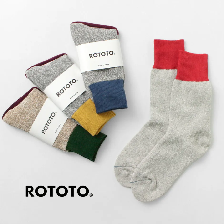 Socks^ROTOTO / Double Face Crew Socks Silk & Cotton