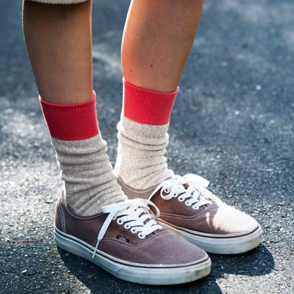 Socks^ROTOTO / Double Face Crew Socks Silk & Cotton