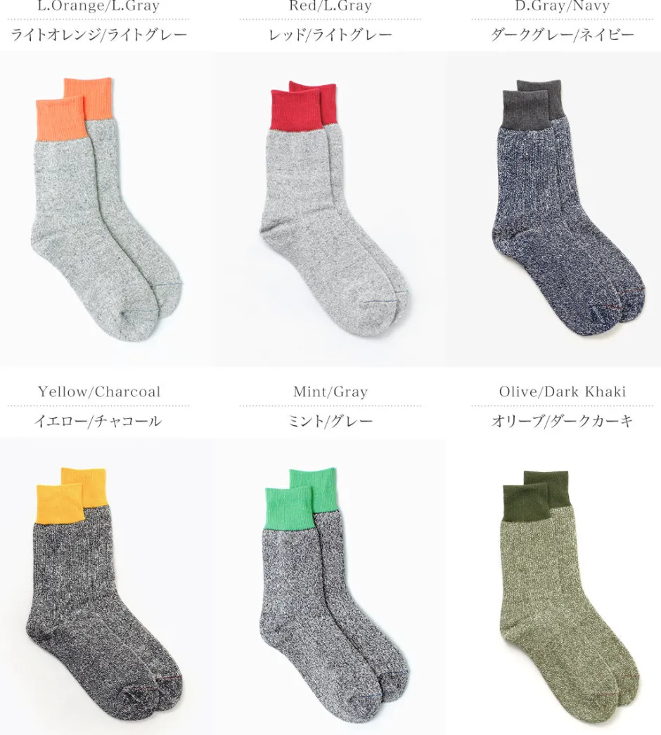 Socks^ROTOTO / Double Face Crew Socks Silk & Cotton