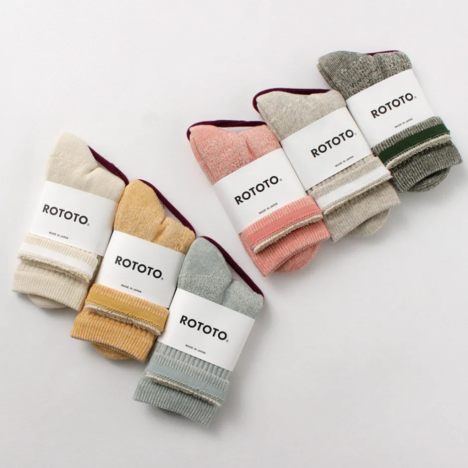 Socks^ROTOTO / Double Face Mini Crew Socks Organic Cotton