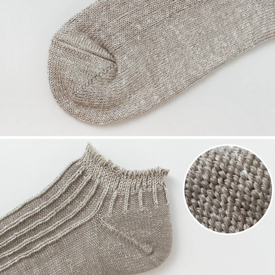 Socks^ROTOTO / Linen Cotton Rib Socks Short