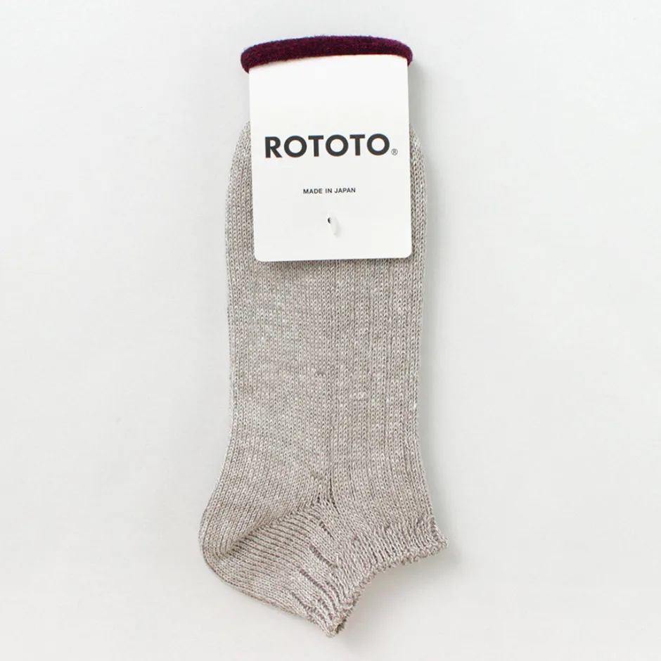 Socks^ROTOTO / Linen Cotton Rib Socks Short