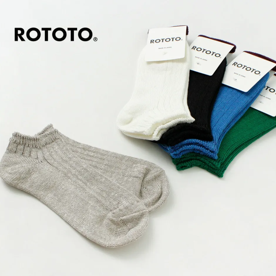 Socks^ROTOTO / Linen Cotton Rib Socks Short