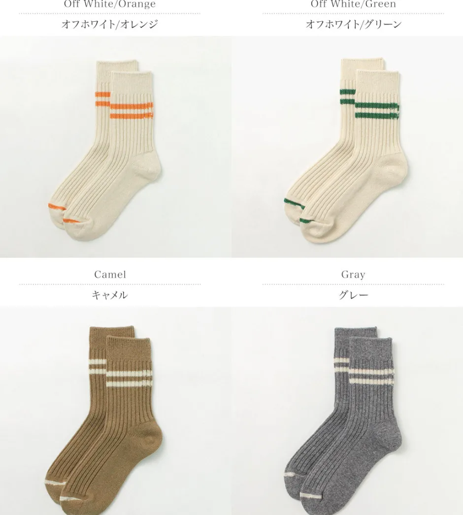 Socks^ROTOTO / Merino Lambs Wool Striped Socks