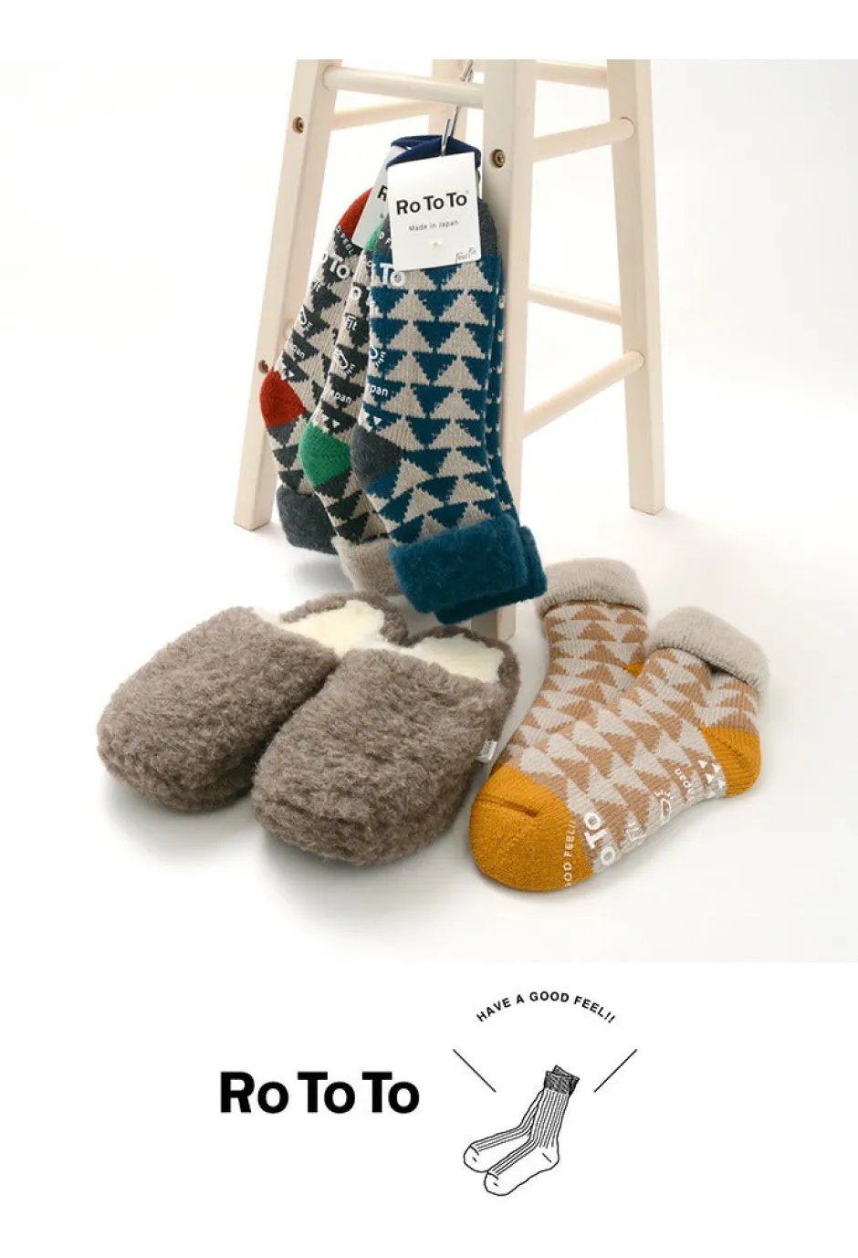 Socks^ROTOTO / R1179 Comfy Room Socks SANKAKU