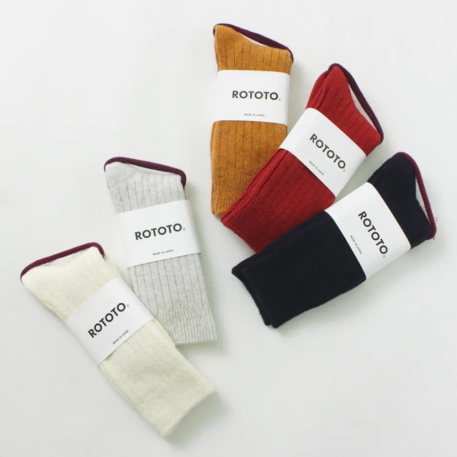 Socks^ROTOTO / R1327 Cotton wool ribbed crew socks