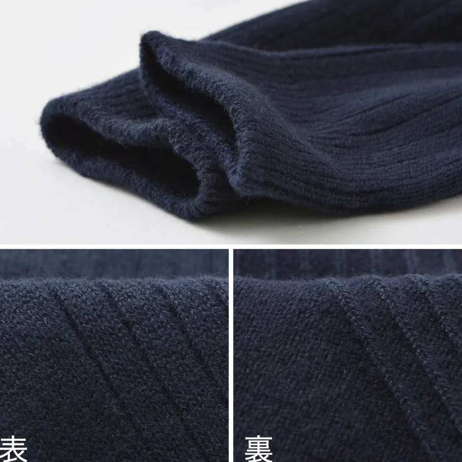 Socks^ROTOTO / R1327 Cotton wool ribbed crew socks