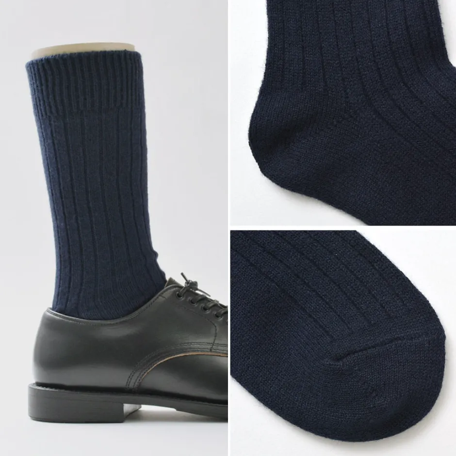 Socks^ROTOTO / R1327 Cotton wool ribbed crew socks