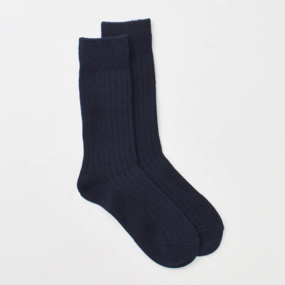 Socks^ROTOTO / R1327 Cotton wool ribbed crew socks