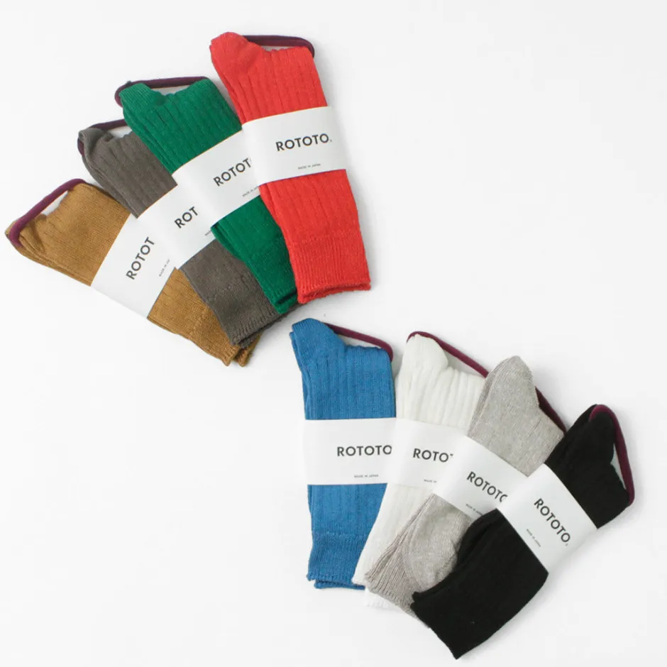 Socks^ROTOTO / R1461 linen cotton ribbed socks