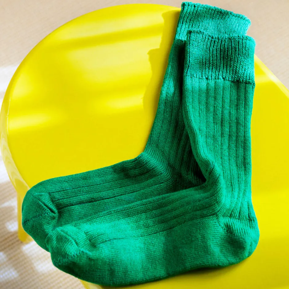 Socks^ROTOTO / R1461 linen cotton ribbed socks