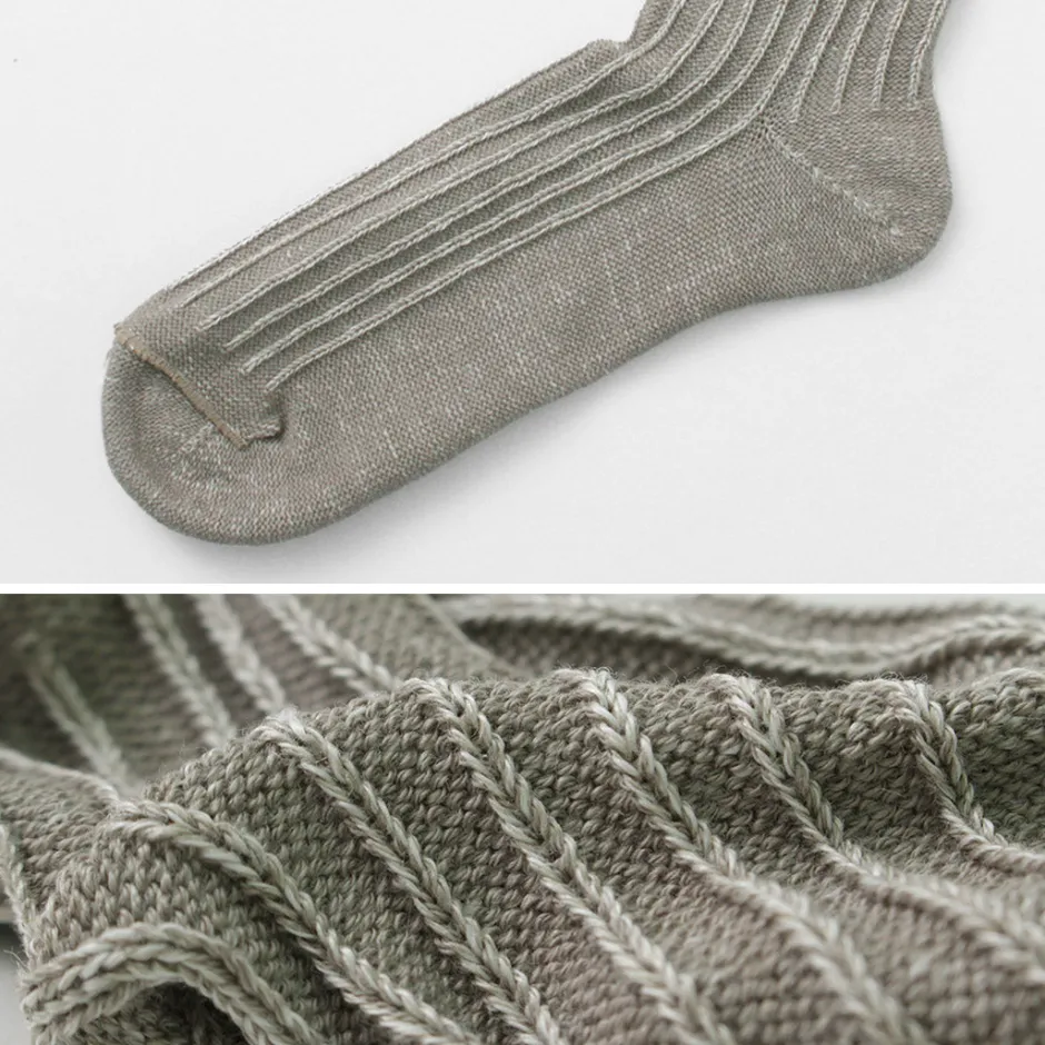 Socks^ROTOTO / R1461 linen cotton ribbed socks