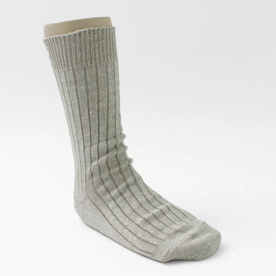 Socks^ROTOTO / R1461 linen cotton ribbed socks