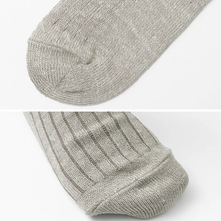 Socks^ROTOTO / R1461 linen cotton ribbed socks