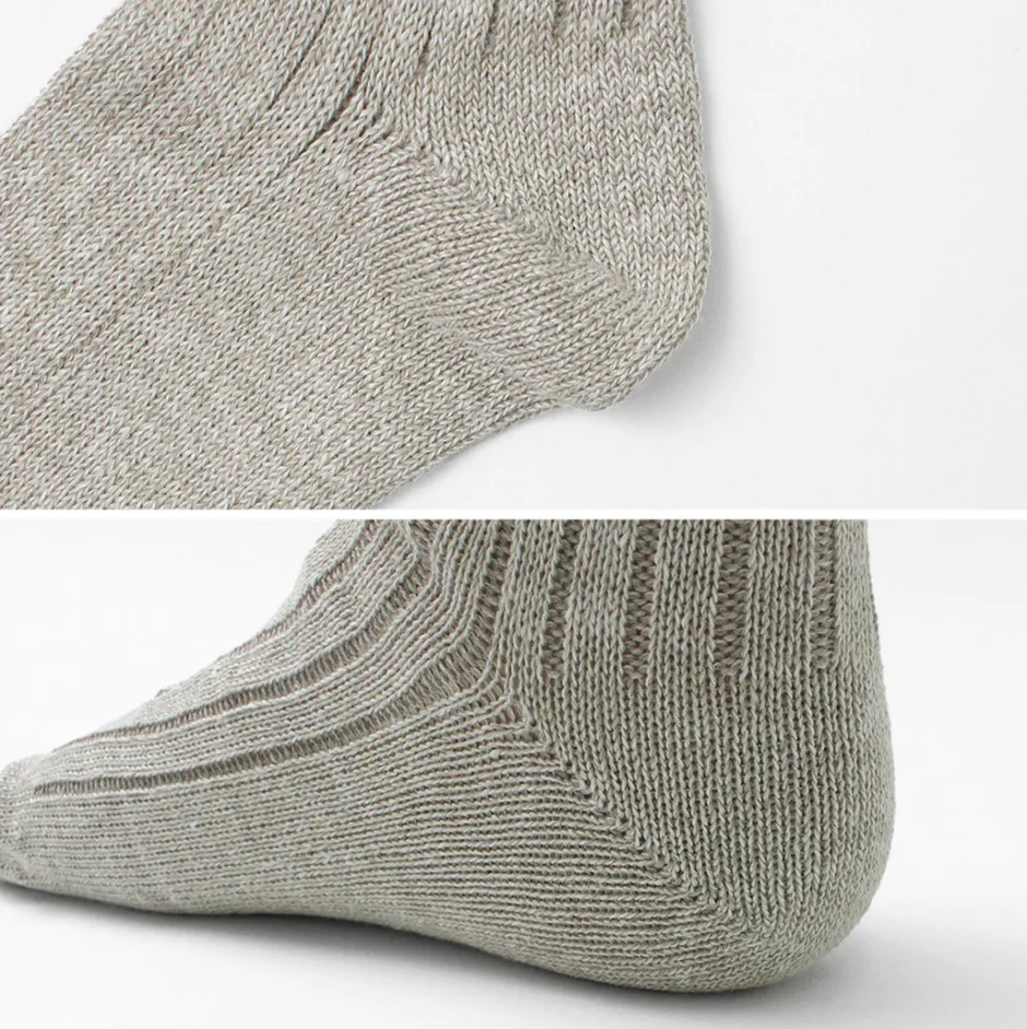 Socks^ROTOTO / R1461 linen cotton ribbed socks