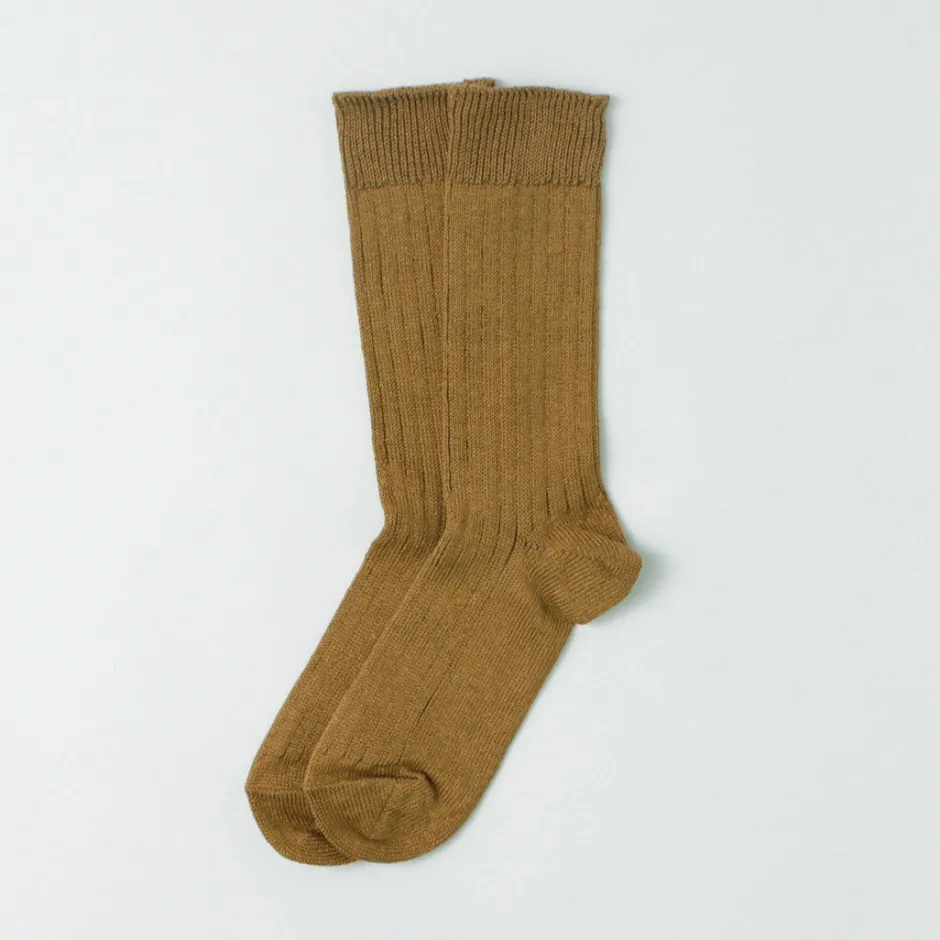 Socks^ROTOTO / R1461 linen cotton ribbed socks