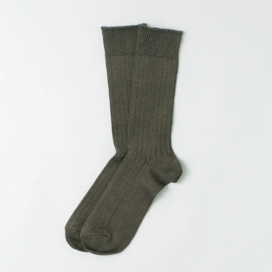 Socks^ROTOTO / R1461 linen cotton ribbed socks