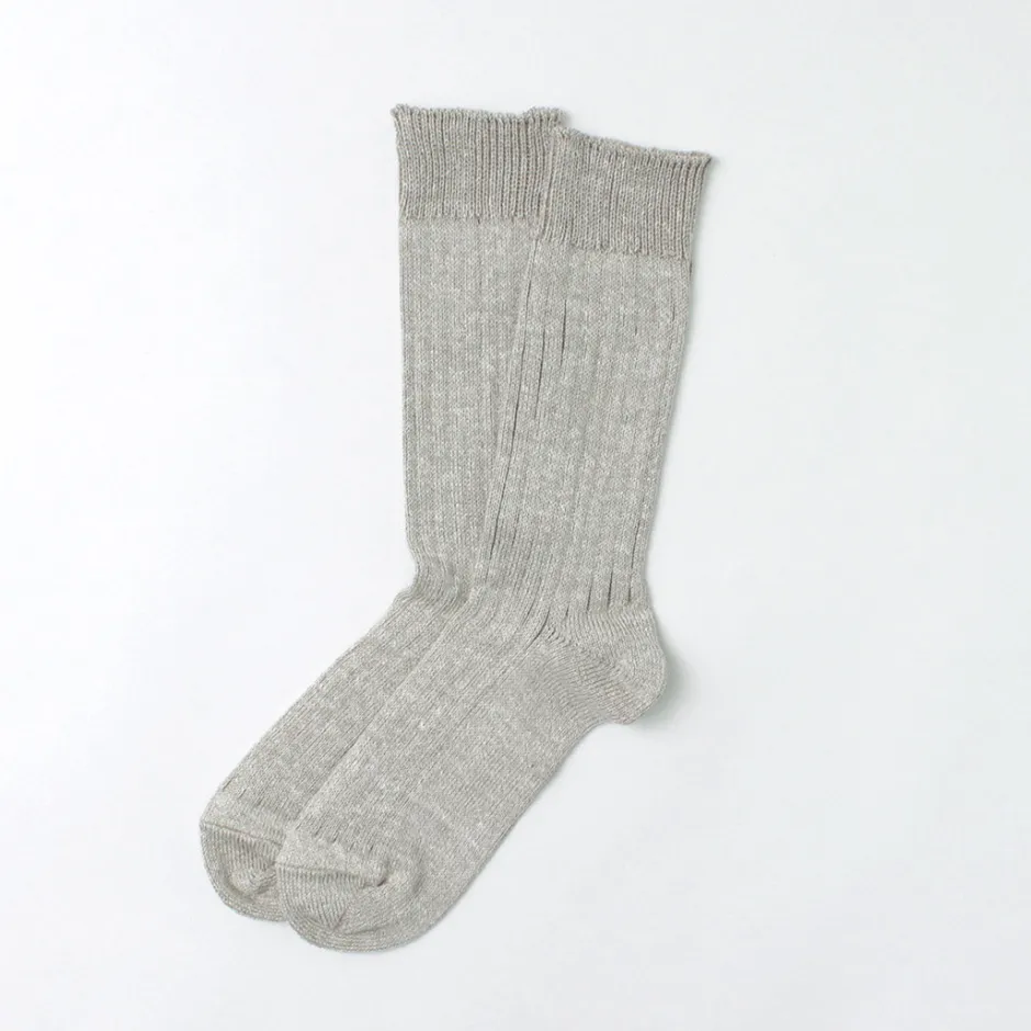 Socks^ROTOTO / R1461 linen cotton ribbed socks