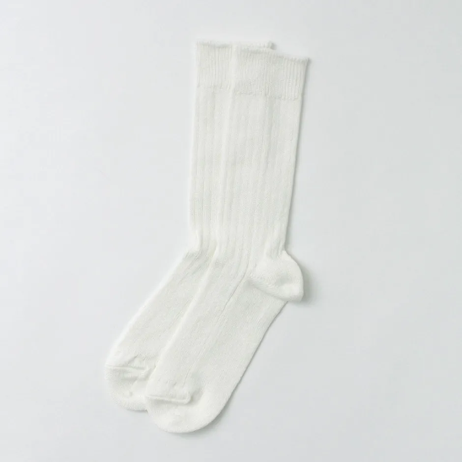Socks^ROTOTO / R1461 linen cotton ribbed socks