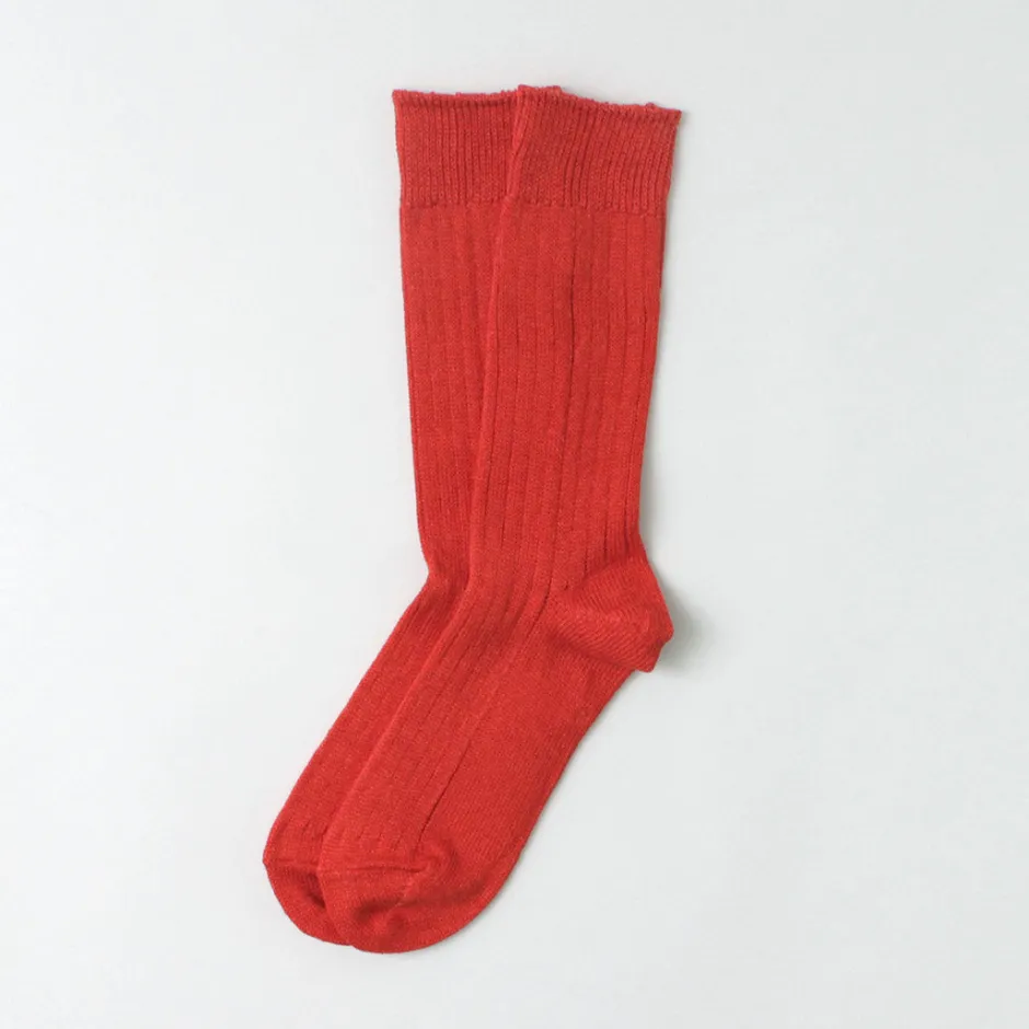 Socks^ROTOTO / R1461 linen cotton ribbed socks