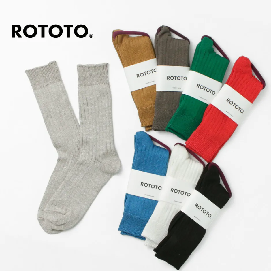 Socks^ROTOTO / R1461 linen cotton ribbed socks
