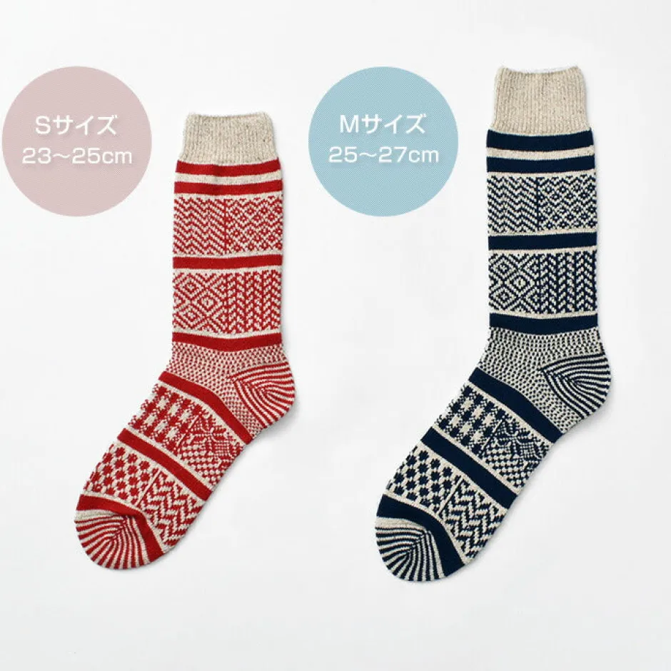 Socks^ROTOTO / R1337 Multi jacquard crew socks