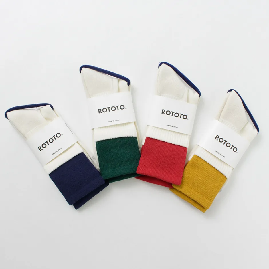 Socks^ROTOTO / R1421 Organic cotton double layer crew socks