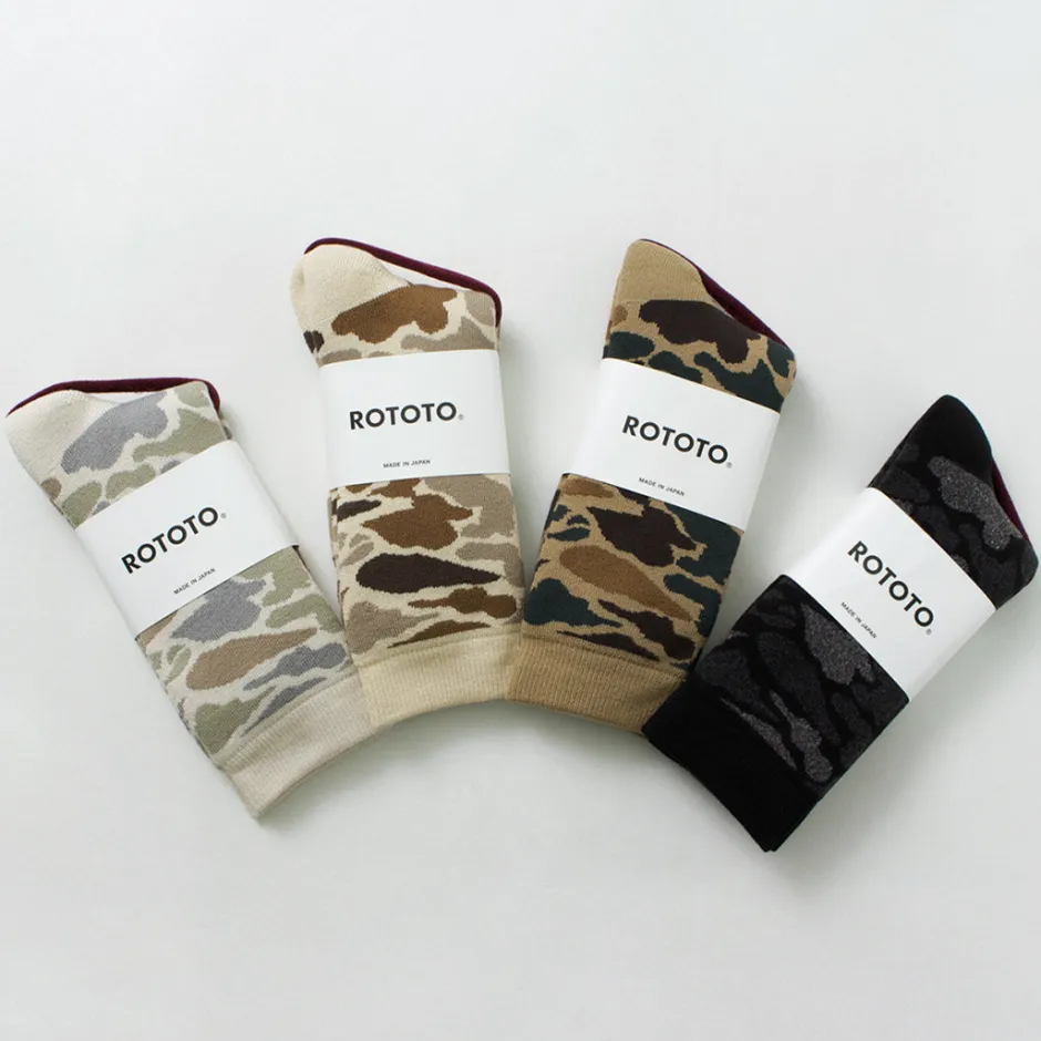Socks^ROTOTO / R1339 Pile camo crew socks