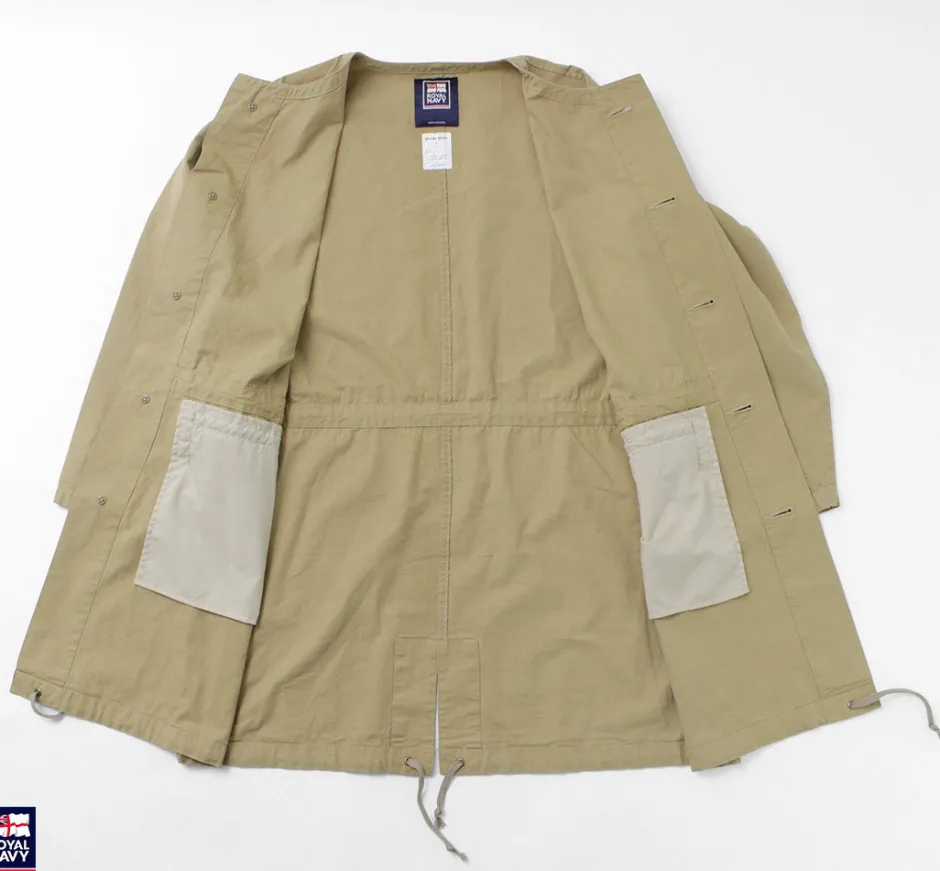 Coats^ROYAL NAVY / Snow camo collarless overcoat