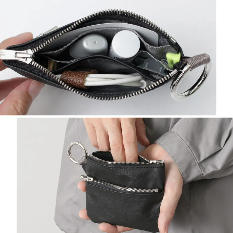 Other Bags^SENTI / Dyneema Leather Double Zipper Pouch