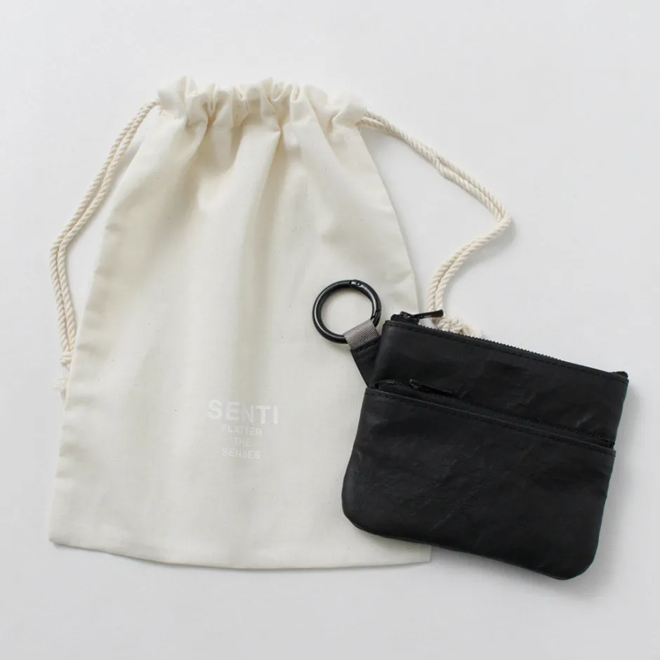 Other Bags^SENTI / Dyneema Leather Double Zipper Pouch