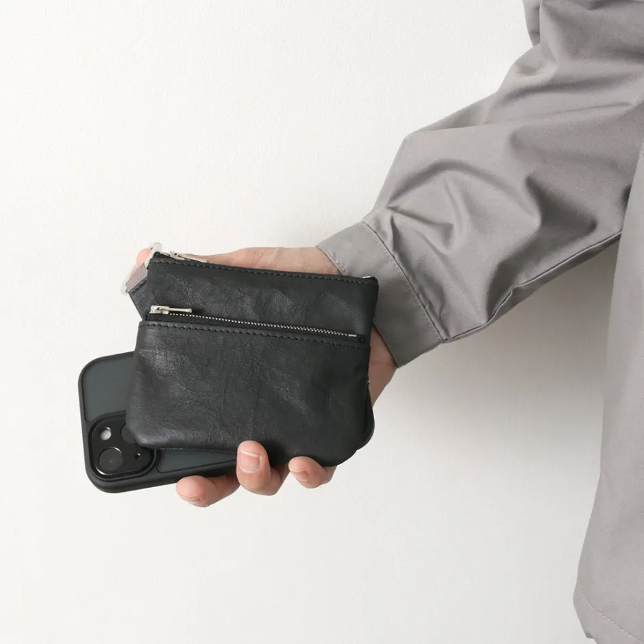 Other Bags^SENTI / Dyneema Leather Double Zipper Pouch