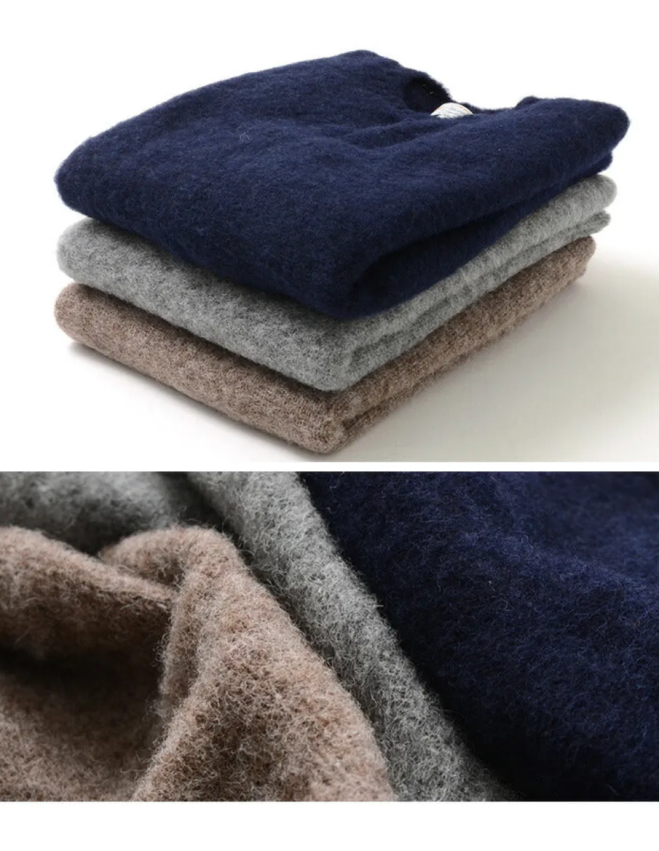 Knits^SHETLANDWOOLLENCO / Plain Shaggy Dog Crew Neck Knits Vest