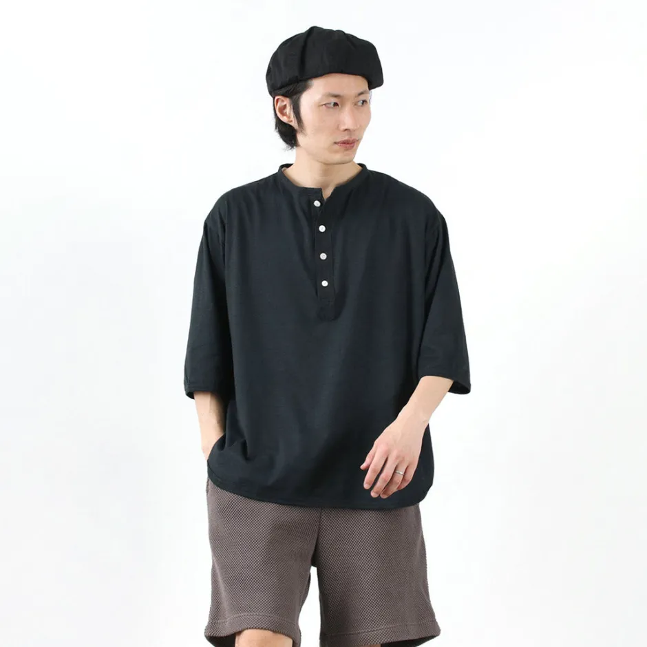 T-Shirts^SLOW HANDS / Henry Neck Combi T-Shirt