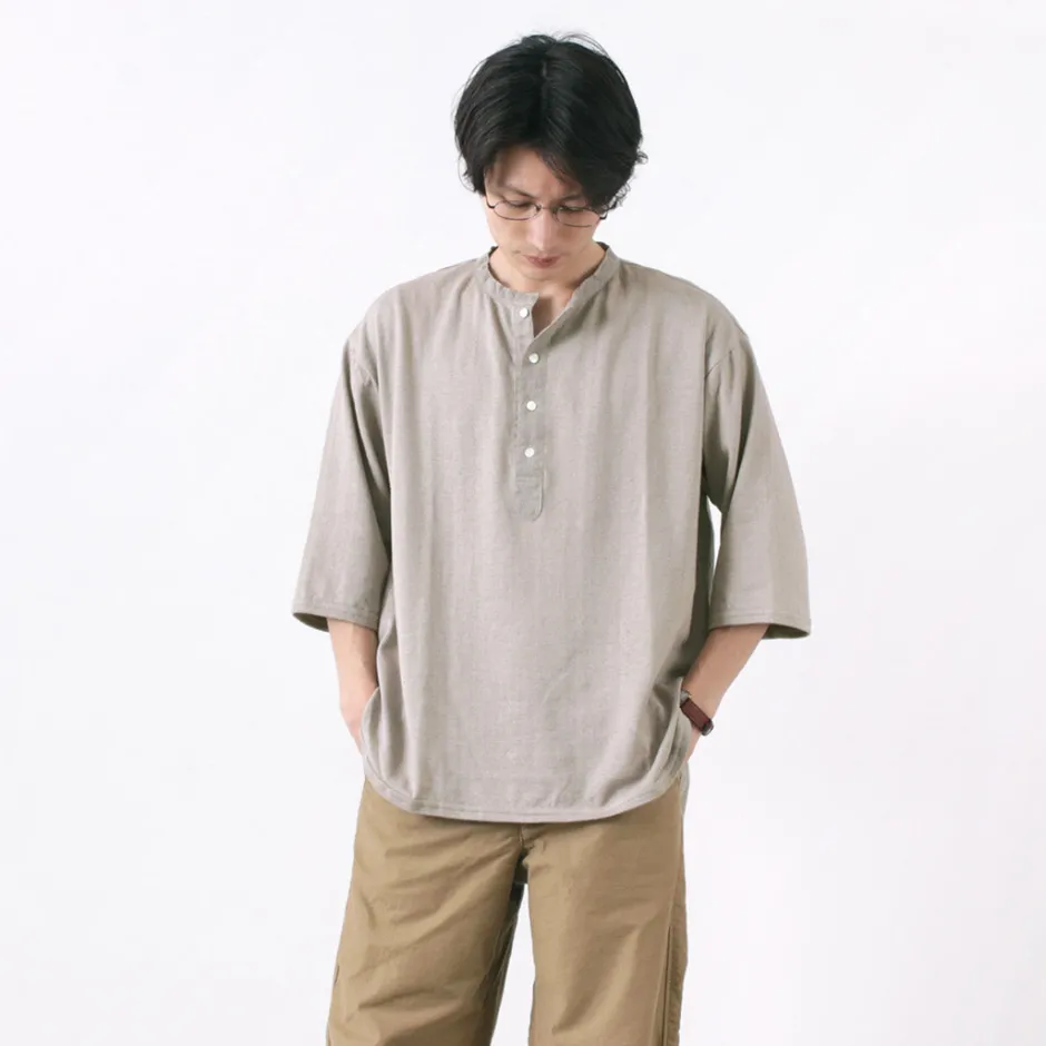 T-Shirts^SLOW HANDS / Henry Neck Combi T-Shirt