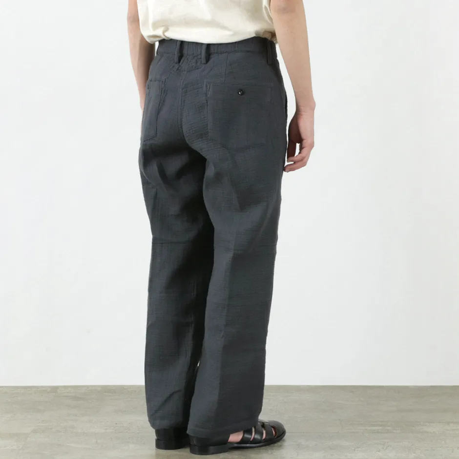 Trousers^SLOW HANDS / Triple gauze tuck work trousers