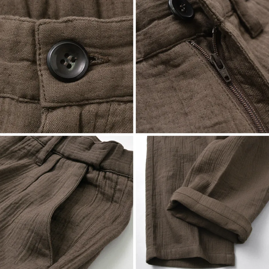 Trousers^SLOW HANDS / Triple gauze tuck work trousers