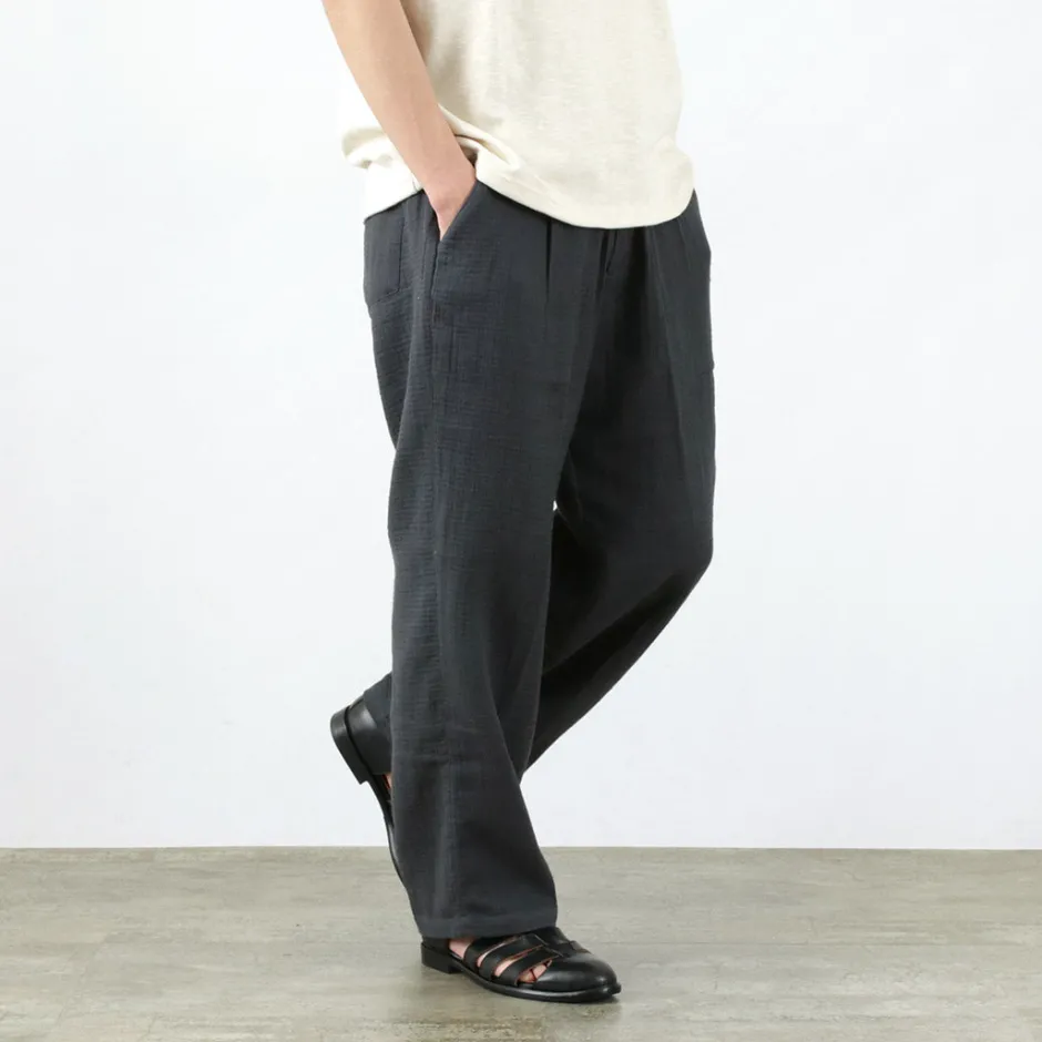 Trousers^SLOW HANDS / Triple gauze tuck work trousers